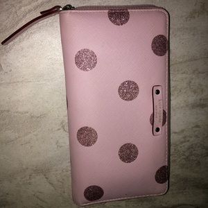 Kate spade pink glitter wallet